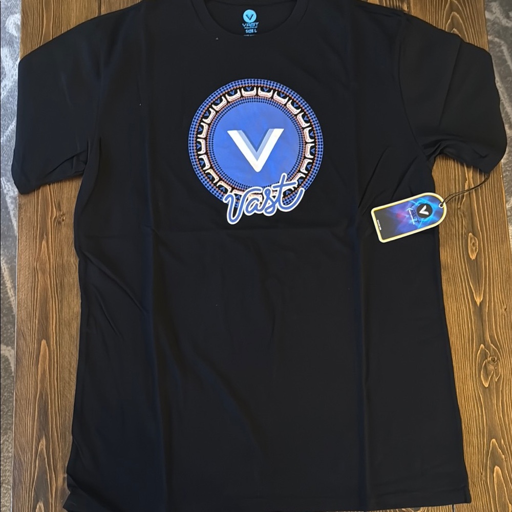 Vast Black T-Shirt with Blue Logo